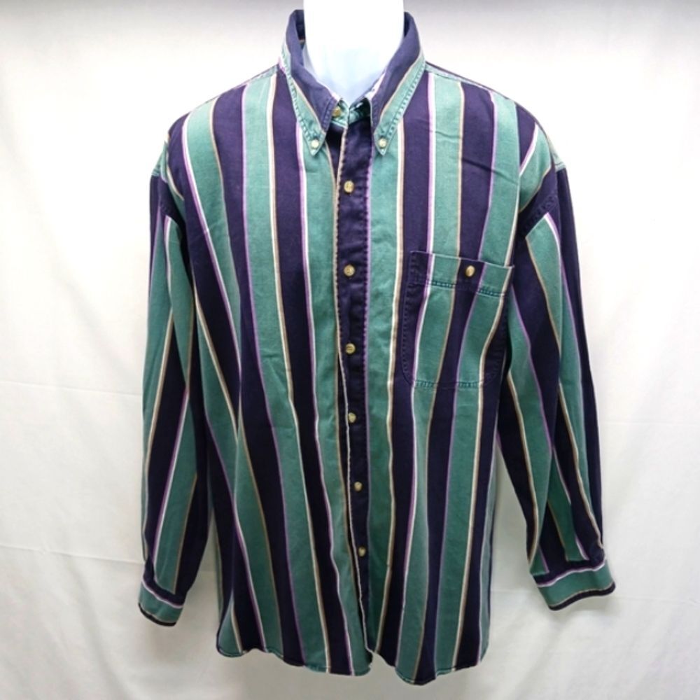 Members Only 80s Vintage XL 100% Cotton Casual Button Down Shirt Men's XL.....